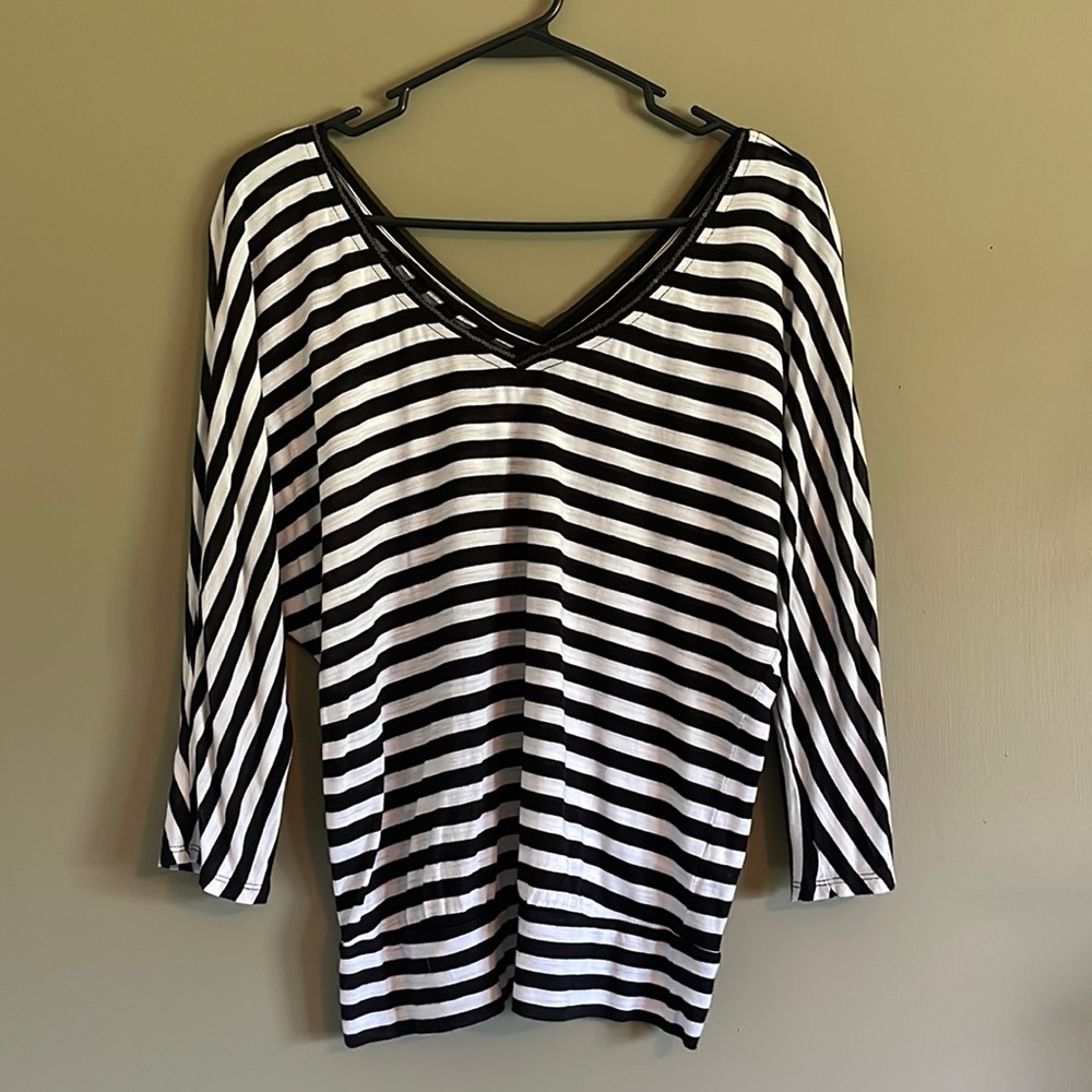 White House Black Market | Black and White Striped Top | size XS